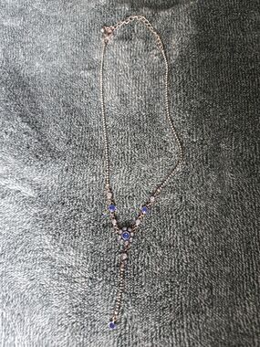 Delicate Blue Stone Y-Necklace - Women Jewelry